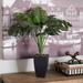 Green Faux Foliage Monstera Artificial Plant with Realistic Leaves and Black Tapered Pot