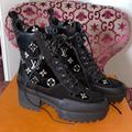 Louis Vuitton Shoes | Louis Vuitton Desert Platform Boots | Color: Black/White | Size: 8