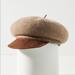 Anthropologie Accessories | Anthro Lizzy Trimmed Wool Newsboy Hat | Color: Brown/Cream | Size: 23.75" Crown; 2.75" Brim