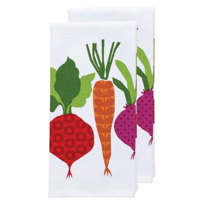 Pigment Print Dual Woven Kitchen Towel, Two Pack by T-fal in Veggies