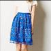 Anthropologie Skirts | Anthropologie High Waisted Royal Blue Lace Overlay Skirt Size 6 | Color: Blue/Pink | Size: 6