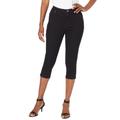 Plus Size Women's Invisible Stretch® Contour Capri Jean by Denim 24/7 in Black Denim (Size 34 T)