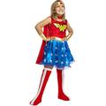 Funidelia | Wonder Woman Costumes OFFICIAL for girl Superheroes, DC Comics, Justice League - Costumes for kids, accessory fancy dress & props for Halloween, carnival & parties - Size 7-9 years - Red