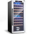 Costway 43 Bottle Wine Cooler Refrigerator in Black/Gray | 44.5 H x 20 W x 20 D in | Wayfair JV10091US-SL