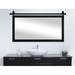 Steelside™ Singapore Schlosser Horizontal Barn Accent/Bathroom/Vanity Mirror in White/Black | 36 H x 59 W x 0.75 D in | Wayfair