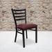 Lark Manor™ Prompton HERCULES Series Ladder Back Metal Restaurant Chair Faux Leather/Upholstered in Red/Black | 32.25 H x 16.5 W x 17 D in | Wayfair