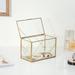 Everly Quinn Modern Glass Jewelry Storage Box in Yellow | 7.95 H x 4.37 W x 5.12 D in | Wayfair EAD13A91CBCD4EAE959127CA46E1089E