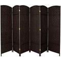 Lark Manor™ Ardian 82.75" H Tall Woven Fiber Folding Room Divider Wood in Black/Brown | 82.75 H x 117 W x 0.75 D in | Wayfair