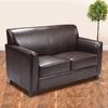 Flash Furniture Hercules Leather Loveseat Faux Leather/Wood/Genuine Leather in Brown | 32.25 H x 52 W x 29 D in | Wayfair BT-827-2-BN-GG