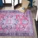 Blue/Navy 120 x 0.2 in Area Rug - Mistana™ Cowhill Oriental Navy/Pink Area Rug Chenille/Cotton | 120 W x 0.2 D in | Wayfair