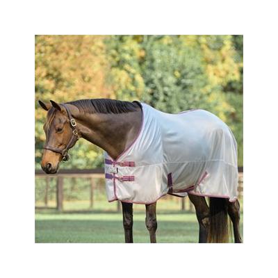 TuffRider Comfy Mesh Fly Sheet Exclusively Made for SmartPak - 81 - Silver w/ Grape & Coral Trim - Smartpak