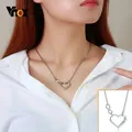 Vnox-Pendentif coeur gravé I LOVE YOU pour femme acier inoxydable collier à breloques Extron