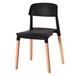 Modern Open Back Plastic Dining Chair with Beech Wood Legs