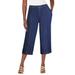 Plus Size Women's Kate Straight-Leg Capri by Roaman's in Indigo Wash (Size 14 W)