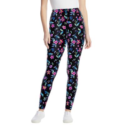 Plus Size Women's Stretch Cotton Printed Legging by Woman Within in Multi Graphic Floral (Size S)