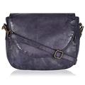 Small Vintage Look Genuine Leather Shoulder Crossbody Purse Crossover Bag for Women purple Size: M