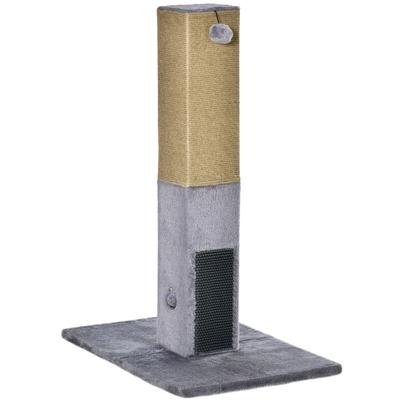 Pawhut - Kratzstamm, 79cm Kratzsäule mit Fellbürsten, Jute-Katzenkratzbaum mit Spielball, Kratzbaum Image
