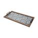 Fantuz Gray Metal, Wood and Glass Serving Tray - 32"L x 16"W x 2.5"H