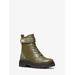 Michael Kors Stark Logo and Leather Combat Boot Green 6.5