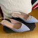 J. Crew Shoes | Brand New! J Crew Sling Back Stripe Flats In White/Light Blue | Color: Blue/White | Size: 9