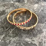 Coach Jewelry | Coach. Set Of 2 Bangle Bracelets. Pink And Gold | Color: Gold/Pink | Size: Os