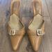 Michael Kors Shoes | Michael Kors Vintage Pumps Sandals Slides Heel Leather Tan Size 8 M | Color: Tan | Size: 8