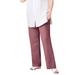 Plus Size Women's Linen Blend Drawstring Pants by ellos in Vintage Plum (Size 14)