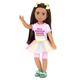 Glitter Girls Puppe Kika – Bewegliche 36 cm Puppe mit Puppenkleidung, Zubehör und braunen Langen Haaren zum Frisieren – Spielzeug ab 3 Jahren (7 Teile)