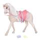 Glitter Girls Glitzer Pferd mit Diadem – Puppenzubehör für 36 cm Puppen mit Zaumzeug, Sattel, Haarspangen – Schimmel Stute und Accessoires, Spielzeug für Kinder ab 3 Jahren