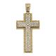 14 ct Gold Yellow Gold 4.5 Carat Cubic Zirconia Cross Pendant Necklace (Available Chain Length 16"- 18"- 20"- 22") 22"