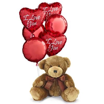 Send Flowers - I Love You Balloons And Bear