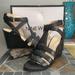 Nine West Shoes | Nine West Farfalla Leather Wedge Sandals | Color: Black | Size: 9.5