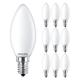 10 Pack - Philips Classic LED Opal Glass Candle Lamp 6.5W (60W) E14 SES Small Edison Screw | 2700k Warm White | 806 Lumen | 15000 Hours | Car Air Freshener Included | 80+ CRI