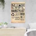 Trinx Warning Signals - Hairstylist - 1 Piece Rectangle Graphic Art Print On Wrapped Canvas in Black/Brown | 14 H x 11 W x 2 D in | Wayfair