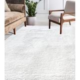 White 86 x 63 x 0.5 in Area Rug - Eider & Ivory™ Feather Jessia Area Rug Polyester | 86 H x 63 W x 0.5 D in | Wayfair