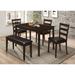 5 Piece Dining Set with Bench in Cappuccino and Dark Brown