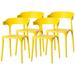 Modern Plastic Outdoor Dining Chair with Open U-shaped Back