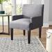 Ebern Designs 23.75" W Reception Chair w/ Wood Frame Wood/Leather in Gray | 34 H x 23.75 W x 27.25 D in | Wayfair 62C714868B60411C94A61D12730DECFC