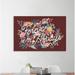 The Holiday Aisle® "Love Letters II" Gallery Wrapped Canvas By Laura Marshall Canvas in Blue/Gray/Red | 28 H x 42 W x 1.5 D in | Wayfair