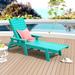 Beachcrest Home™ Montezuma 78" Long Reclining Single Chaise Plastic in Blue | 37.8 H x 27.6 W x 46.7 D in | Outdoor Furniture | Wayfair