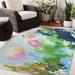 White 36 x 0.08 in Indoor/Outdoor Area Rug - Zipcode Design™ Friedland Abstract Blue/Green/PInk Indoor/Outdoor Area Rug | 36 W x 0.08 D in | Wayfair