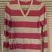 Lilly Pulitzer Sweaters | Cute! Lilly Pulitzer Pink And White Stripe V-Neck Pullover Sweater. Guc | Color: Pink/White | Size: M