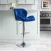 Wade Logan® Ahmonie Swivel Adjustable Height Bar Stool Upholstered/Velvet/Metal in Blue | 20.5 W x 25.6 D in | Wayfair