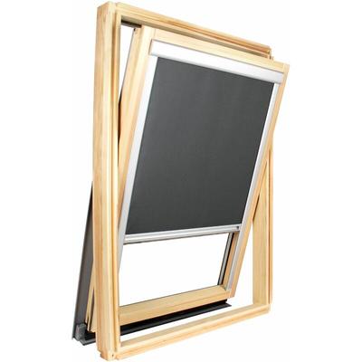 Anthrazitgraues Verdunkelungsrollo für Roto ® Dachfenster - 5/7 - Fensterscheibe B 40 cm x H 63,5