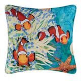 18" x 18" Coral Reef Coastal Indoor/Outdoor Decorative Throw Pillow - 18 x 18