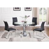 Somette 5-Piece Dining Set with Round Glass Table & Chairs