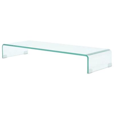 vidaXL TV Stand/Monitor Riser Glass Clear 35.4"x11.8"x5.1"