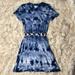 American Eagle Outfitters Dresses | American Eagle Tie Die Knot Waist Jersey Dress Size Small | Color: Blue/White | Size: S