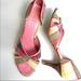 Lilly Pulitzer Shoes | Lilly Pulitzer Plaid Pink Green Open Toe Heels | Color: Green/Pink | Size: 6.5