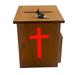 Inbox Zero Church Collection Fundraising Box Donation Charity Box w/ Cross Christian Church Tithes & Offerings Manufactured in Red/Brown | Wayfair